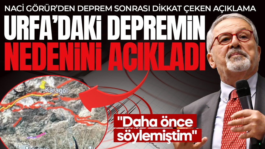 Naci Görür Şanlıurfa'daki depremin nedenini açıkladı: "Daha önce söylemiştim"