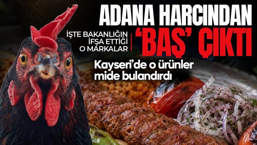 Bakanlık ifşa listesini güncelledi! Kayseri'de 2 üründe skandal: Adana harcından kanatlı baş eti çıktı