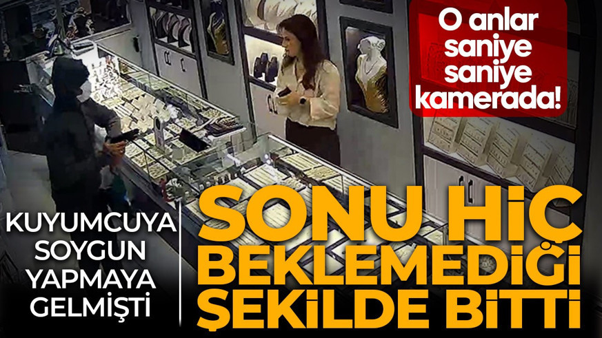 Oyuncak tabancayla kuyumcuyu soymaya çalıştı! Kadın çalışan alarma bastı, soyguncu topukladı!