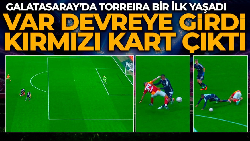 Galatasaray'a Kasımpaşa maçında büyük şok! Kırmızı kart çıktı, Torreira bir ilk yaşadı