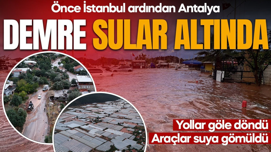 İstanbul'un ardından Antalya! Yollar su doldu: Diz seviyesine kadar yükseldi