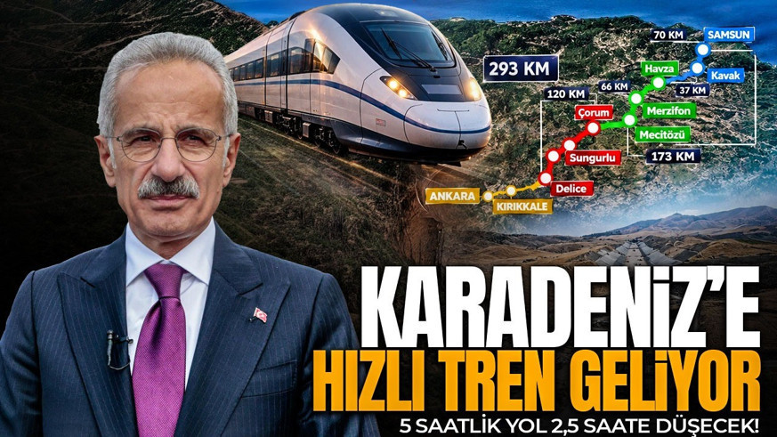 Bakan Uraloğlu tarih ve saat vererek duyurdu! Hızlı tren Karadeniz'e geliyor! 5 saatlik yol 2,5 saate düşecek!