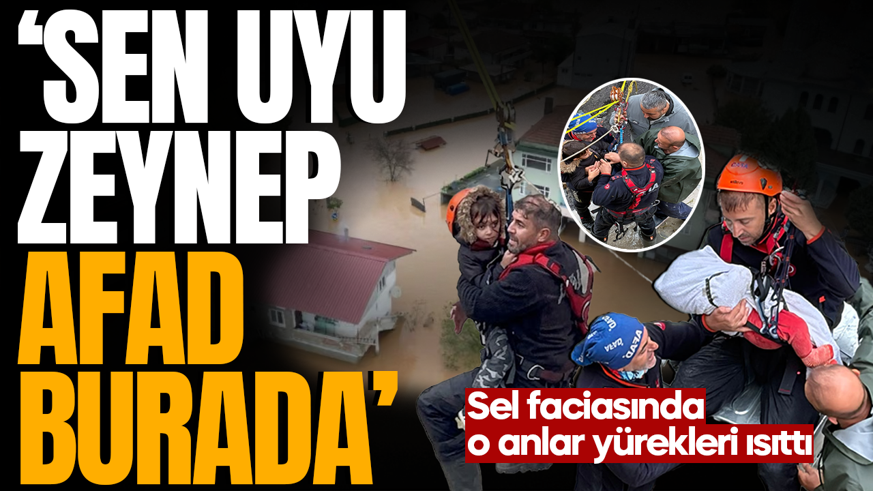 Bir yanda sel, bir yanda 8 aylık bebek! O anlar yürekleri ısıttı: Sen uyu Zeynep, AFAD burada
