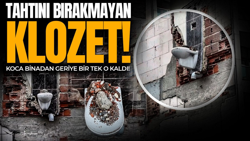 Koca binadan geriye bir tek o kaldı! Gören bir kez daha baktı: "Havada asılı kaldı!"