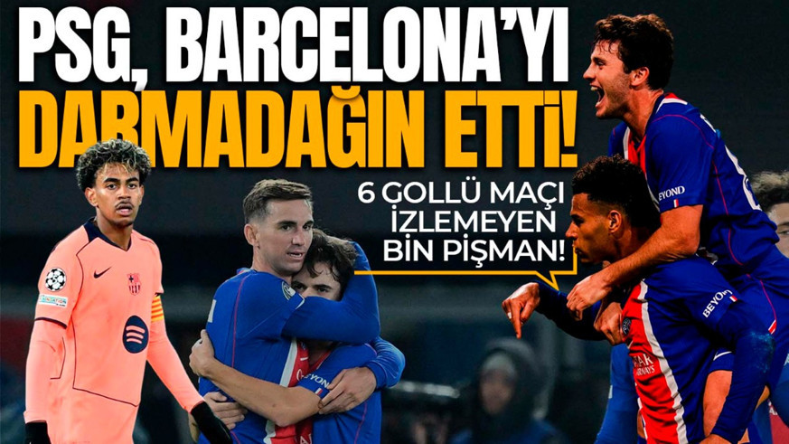 İzlemeyenler bin pişman! PSG, Barcelona'yı darmadağın etti