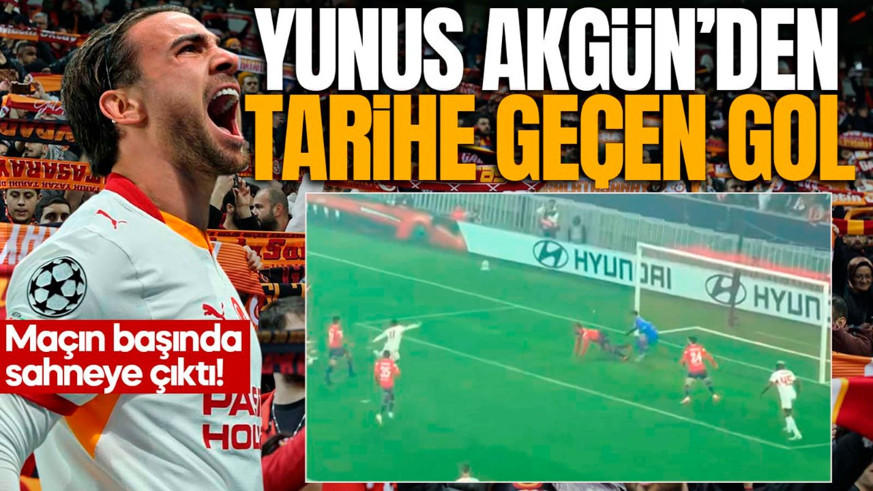 Lille maçında gol perdesini açtı! Yunus Akgün, Galatasaray tarihine geçti!