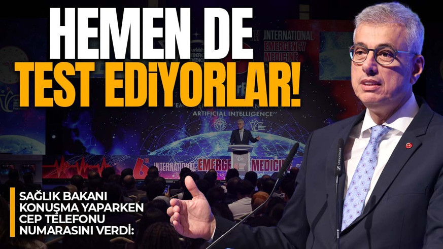 Sağlık Bakanı konuşma yaparken cep telefonu numarasını verdi: Hemen de test ediyorlar!