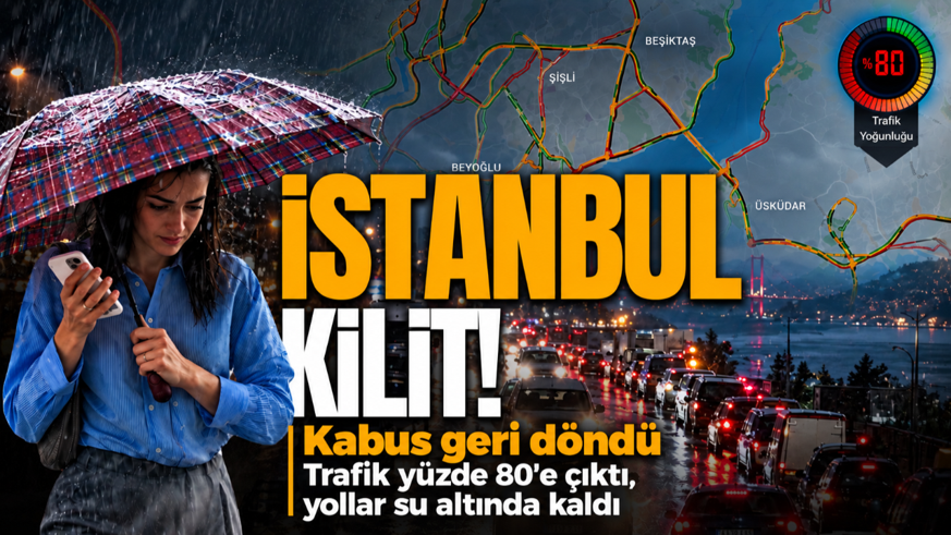 İSTANBUL İÇİN SEL ALARMI! Beklenen yağış başladı! Valilik saat verdi, AKOM ilçe ilçe uyardı: Trafik yüzde 80'e çıktı, bazı yollar su altında kaldı