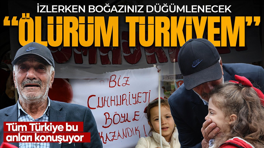 Elazığ'da 29 Ekim kutlamasında duygulandıran anlar! Minikler "Ölürüm Türkiyem" dedi, yaşlı adam gözyaşlarını tutamadı