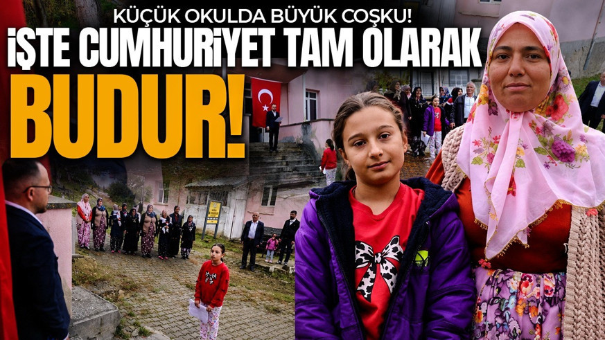 Küçük okulda büyük Cumhuriyet coşkusu! Tek öğrencisi olan öğretmenden yürek ısıtan sözler: İşte Cumhuriyet tam olarak budur